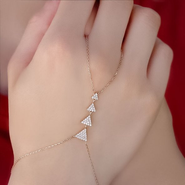 14K Üçgen Altın Şahmeran Bileklik