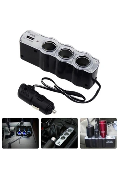 CAR Tiger Marketing Üçlü Araç Oto Çakmaklık Çoğaltıcı ürün görseli