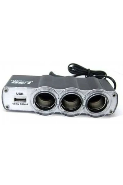 LEDONLİNE Tiger Marketing Oto Araç Usb 3lü Çakmaklık Çoklayıcı 3x1 Çakmak Çoğaltıcı - 2