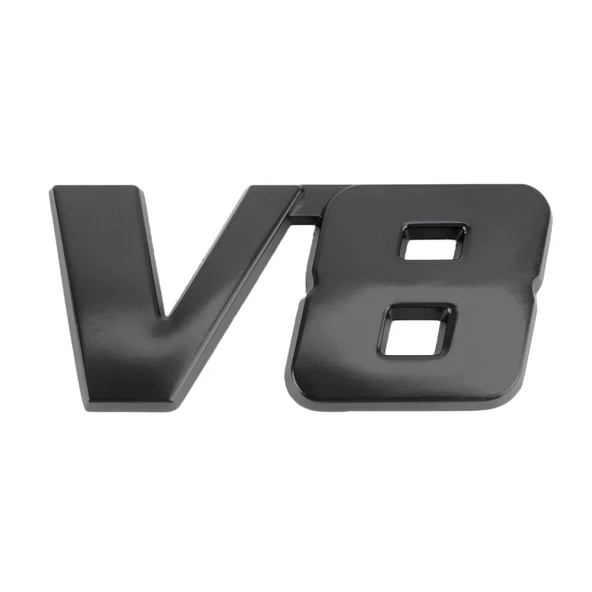 V8 Connect Şekilli Araba Metal Gövde Dekoratif Sticker Siyah L Boy - 2