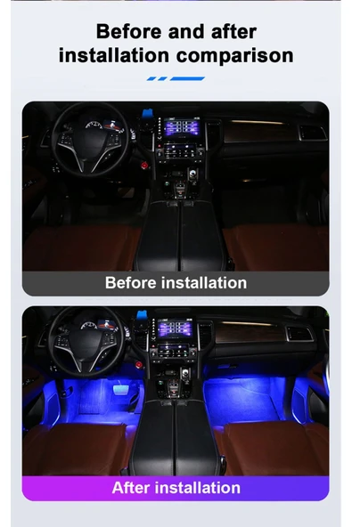 kepmorpho Bmw X5 Uyumlu Sese Duyarlı Ayak Altı Led Aydınlatma Kumandalı RGB - Resim 5