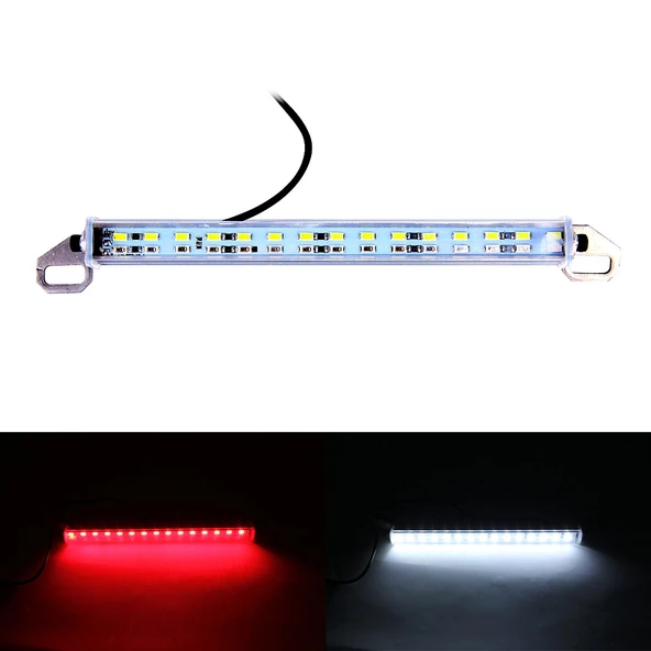 10W 30 LED SMD 2835 Beyaz ve Kırmızı Işık Araç Yedek Yardımcı Fren Lambası 12V Kablo Uzunluğu 60cm