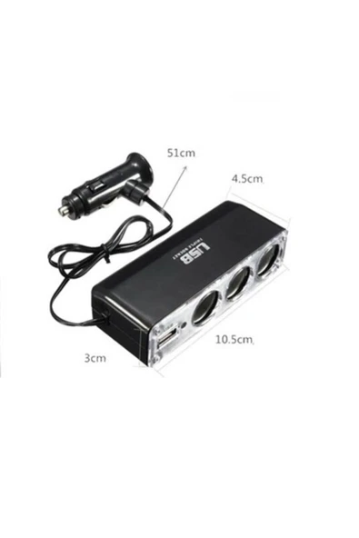 Z-TEK Tiger Marketing Araba Araç Oto Çakmak Çoklayıcı Çoğaltıcı Soketi Usb Çakmaklık - 2
