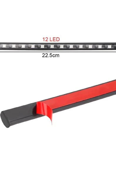 CİYU TİCARET Araç içi ayak altı led döşeme şeridi 12 led'li sese duyarlı kumandalı led şerit - Resim 3
