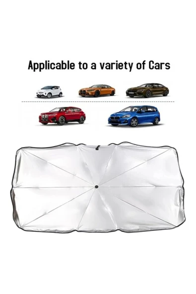 Emal Home Tüm Araçlara Uygun Oto Güneşlik Oto Ön Cam Güneşliği Şemsiye Oto Güneşlik Gölgelik Uyumlu - Resim 2