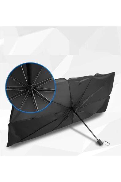 BAHAR BUTİK Katlanabilir Araç Ön Camı Güneş Koruyucu Gölge Şemsiye Araba Şemsiyesi (130x75 Cm) - Resim 4