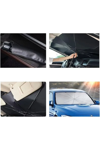 Greathings Tüm Araçlar İçin Araba Ön Cam Güneşlik Katlanabilir Güneşlik Şemsiye Ön Cam Gölgelik - Resim 3