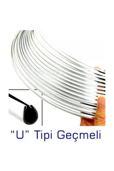 Extra Marketing 4 Metre U Tipi Krom Nikelaj Elkamet Şerit Çıta.. - 2