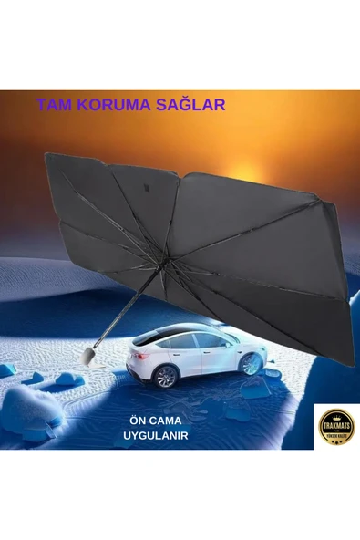TRAKMATS Peugeot 107 Tüm Araçlara Uyumlu Ön Cam Şemsiye Güneşlik - Resim 6