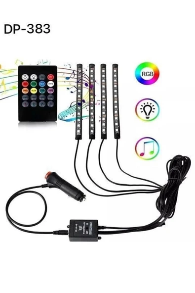 robotrend Araç Içi Ayak Altı Ses Duyarlı Şerit Led 4lü Set - 1