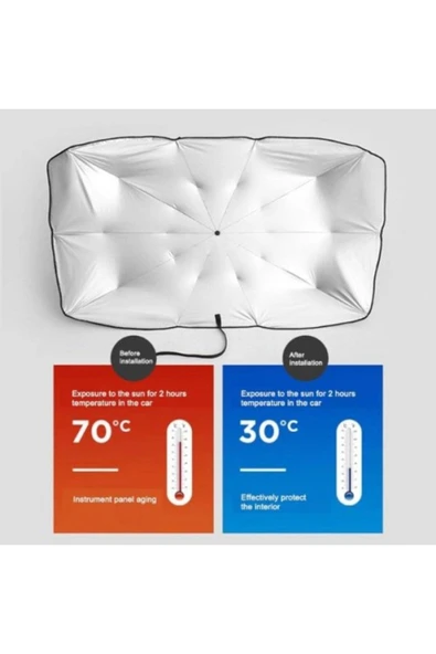 Barkdiss Brk Araba Ön Cam Güneşlik Şemsiye - Resim 5