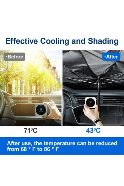 Choice Katlanabilir Araba Ön Camı Güneşlik Şemsiye Araba Örtüsü Güneşlik Isı Yalıtımı Ön Cam İç... - Resim 6