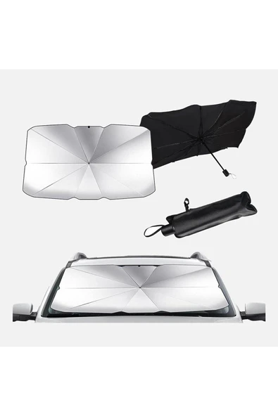 MEGAHAWK Tüm Marka Model Araçlar Şemsiye Tip Katlanabilir Güneşlik Şemsiye Ön Cam Gölgelik - Resim 2
