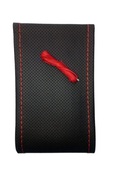 Extra Marketing Oto Direksiyon Kilifi Noktalı Kırmızı Dikislı - Resim 2