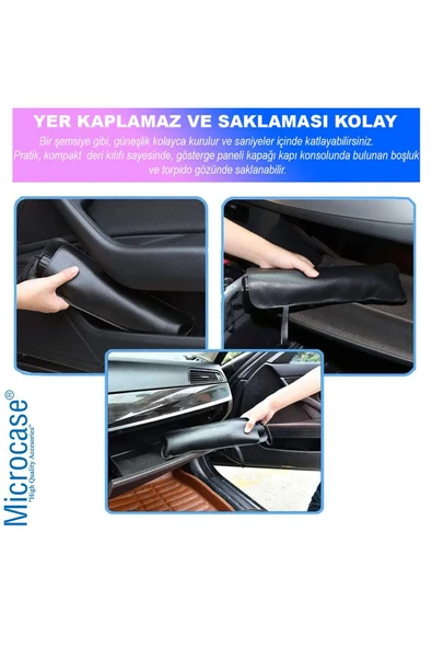 Microcase Oto Katlanabilir Güneşlik Şemsiye Ön Cam Gölgelik 125x75cm Özel Esnek Saplı Güneş Koruyucu Al4521 - Resim 2