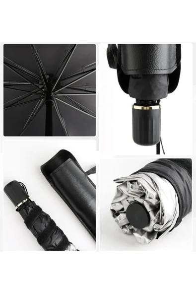 Astra Market Katlanabilir Araç Ön Camı Güneş Koruyucu Gölge Şemsiye Araba Şemsiyesi (130X75 CM) - Resim 3