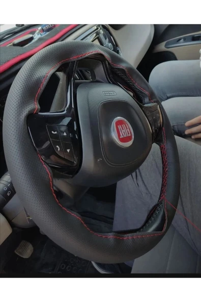 Extra Marketing Oto Direksiyon Kilifi Noktalı Kırmızı Dikislı - Resim 3