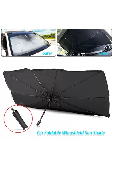 Velonova Tüm Araçlar İçin Araba Ön Cam Güneşlik Katlanabilir Güneşlik Şemsiye Ön Cam Gölgelik Esnek - Resim 2