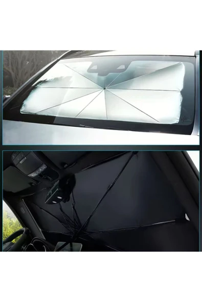 malimoon Tüm Araçlar İçin Araba Ön Cam Güneşlik Katlanabilir Güneşlik Şemsiye Ön Cam Gölgelik ESNEK - Resim 4