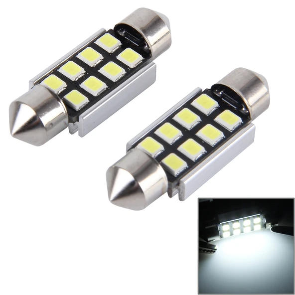 2 Adet 41mm Festoon 3W 300LM Beyaz Işık 8 LED 3528 SMD Canbus Hatasız Araba Okuma Lambası DC 12V