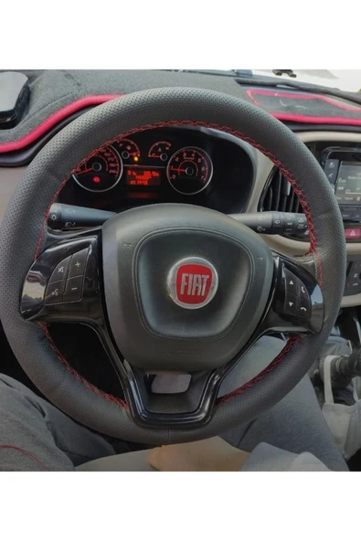 Extra Marketing Oto Direksiyon Kilifi Noktalı Kırmızı Dikislı ürün görseli