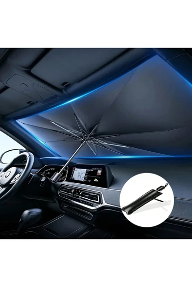 accestr Tüm Araçlar İçin Uygun Araba Ön Cam Güneşlik Katlanabilir Güneşlik Şemsiye Ön Cam Gölgelik Esnek ürün görseli