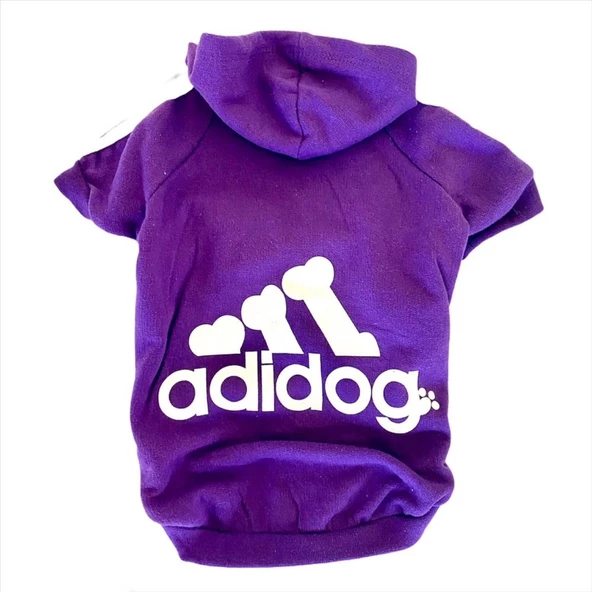 Mor Adidog Kapşonlu Duo Kedi Sweatshirt Kedi Kazağı