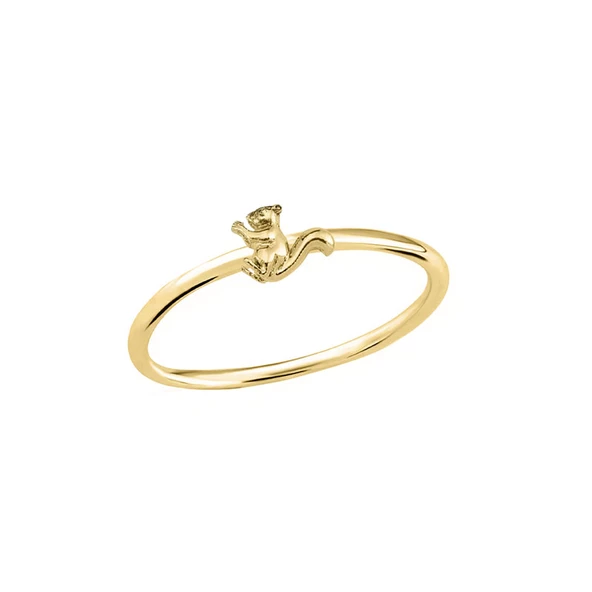 14 Ayar Altın Sincap Temalı Yüzük ürün görseli