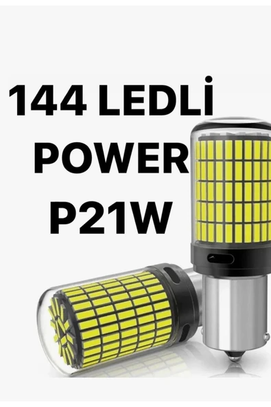TRM Tiger Marketing P21w 144 Ledli Ultra Parlak Geri Vites Park Ampül Tek Duy Beyaz (2 ADET) - 1