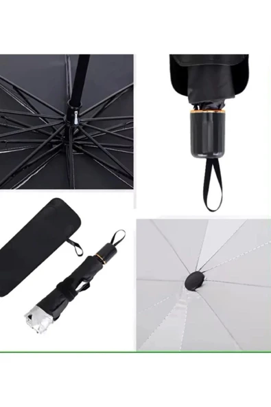 malimoon Tüm Araçlar İçin Araba Ön Cam Güneşlik Katlanabilir Güneşlik Şemsiye Ön Cam Gölgelik ESNEK - Resim 6