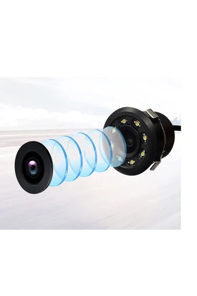 All Avcill Araba Geri Görüş Kamerası 8 Adet Kızılötesi Ledli Gece Görüşlü Mesafe Çizgili Uyumlu Park Kamera - 3