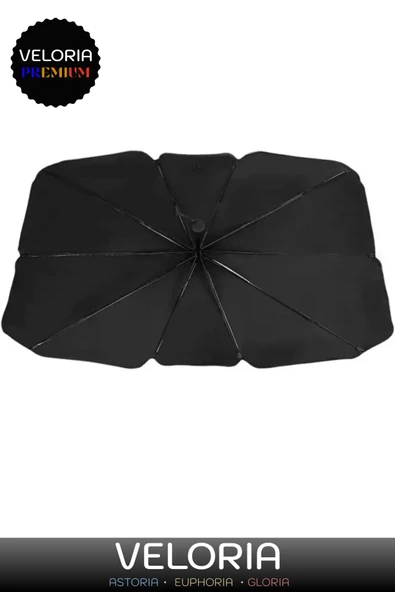 Veloria Tiger Marketing Titanyum Gümüş Kaplama Geçirmez Güçlü Dayanıklı Araç Içi Ön Cam Şemsiye Güneşlik - Resim 3