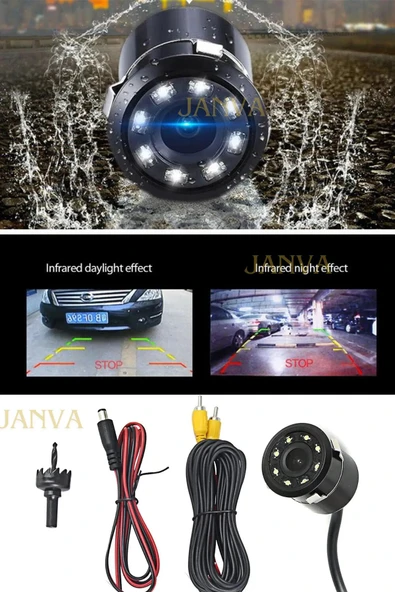 Extra Marketing Araç GeriGörüş Kamera GeceGörüşlü+hd Mesafe Çizgi Su Geçirmez BAğlantı Kablosu Dahil - 4