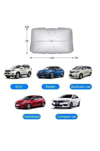 Bin Hediye Tüm Araçlar İçin Araba Ön Cam Güneşlik Katlanabilir Güneşlik Şemsiye Ön Cam Gölgelik ESNEK 709357TÜ - 5