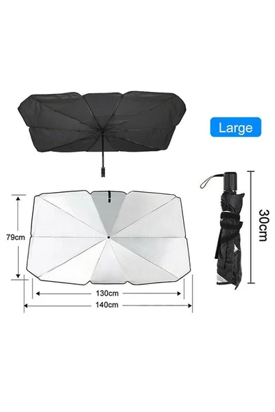 salezza Otamatik Araç Şemsiyesi Bütün Araçlara Uyumlu Yaz Mevsimi Araba Şemsiyesi - Resim 4