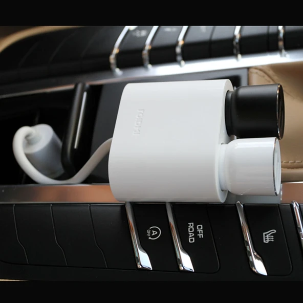 Xiaomi Youpin ROIDMI 2si1 Araba Çakmak ve Çift USB Hızlı Şarj Cihazı Beyaz 120W 10A - 6