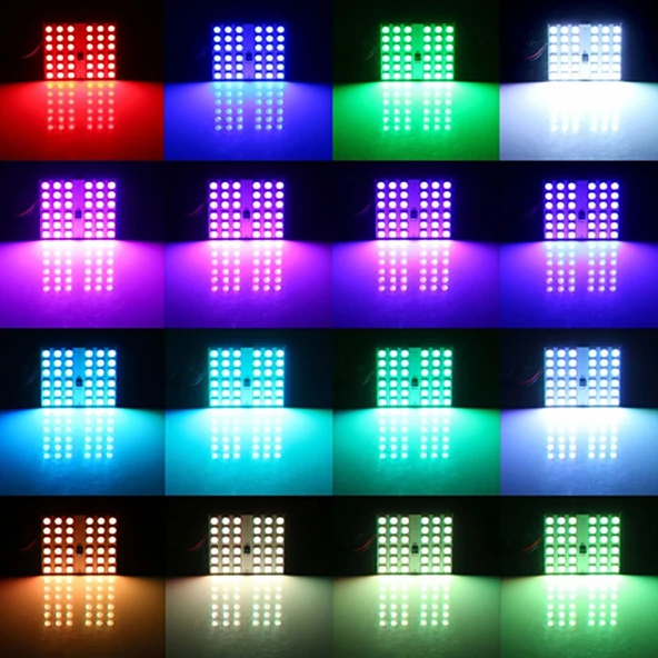 2 Adet Renkli 36MM Çift Uçlu Uzaktan Kumandalı Araba Kubbe Lambası 6 LED Işıklı Okuma Lambası - 7