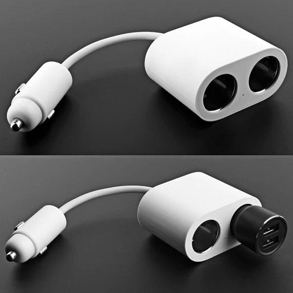 Xiaomi Youpin ROIDMI 2si1 Araba Çakmak ve Çift USB Hızlı Şarj Cihazı Beyaz 120W 10A - 5
