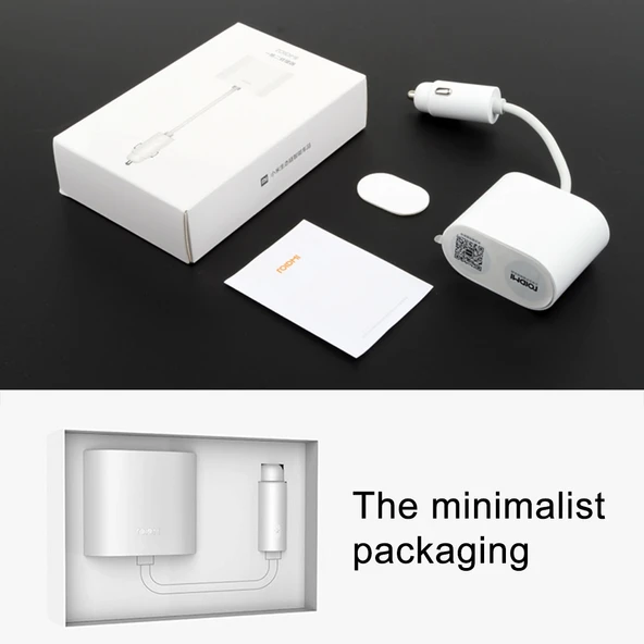 Xiaomi Youpin ROIDMI 2si1 Araba Çakmak ve Çift USB Hızlı Şarj Cihazı Beyaz 120W 10A - 9