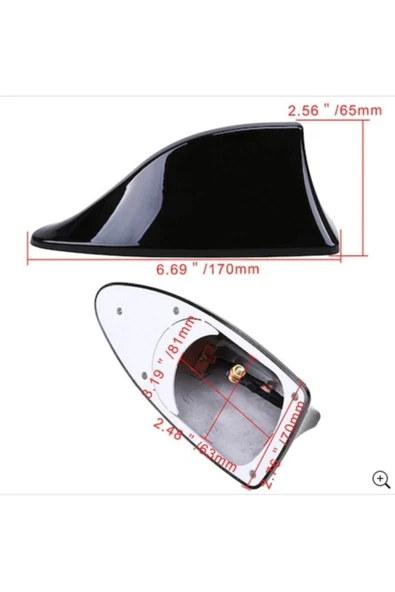 GÜRHAN SHOP Lada Vaz Uyumlu Oto Balık Sırtı Anten Elektrikli Köpekbalığı Balina Tavan Anteni Siyah - Resim 4