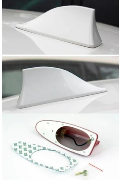 GÜRHAN SHOP Volkswagen Bora Uyumlu Oto Balık Sırtı Anten Elektrikli Köpekbalığı Balina Tavan Anteni Beyaz - Resim 6