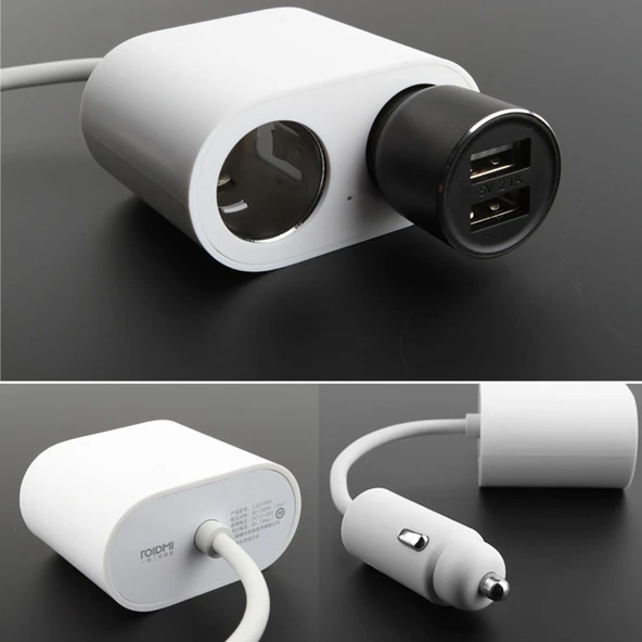 Xiaomi Youpin ROIDMI 2si1 Araba Çakmak ve Çift USB Hızlı Şarj Cihazı Beyaz 120W 10A - 4