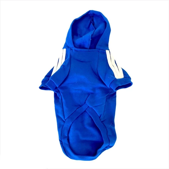 Saks Mavi Adidog Kapşonlu Duo Köpek Sweatshirt Köpek Kazağı - 5