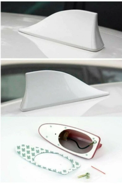 GÜRHAN SHOP Peugeot 106 Uyumlu Oto Balık Sırtı Anten Elektrikli Köpekbalığı Balina Tavan Anteni Beyaz ürün görseli