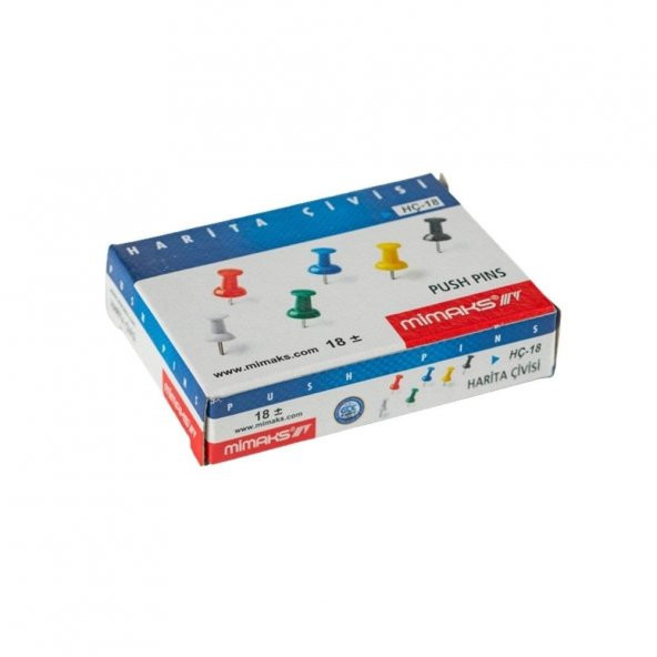 Harita Çivisi Pano İğnesi Mimaks Renkli Harita Çivisi 6 Paket - 3