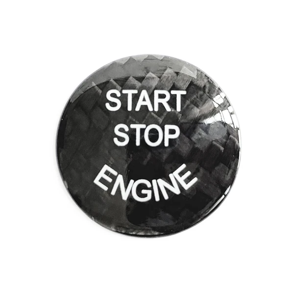 BMW E90 Karbon Fiber Motor Çalıştırma Düğmesi Dekoratif Kapak Siyah - 2