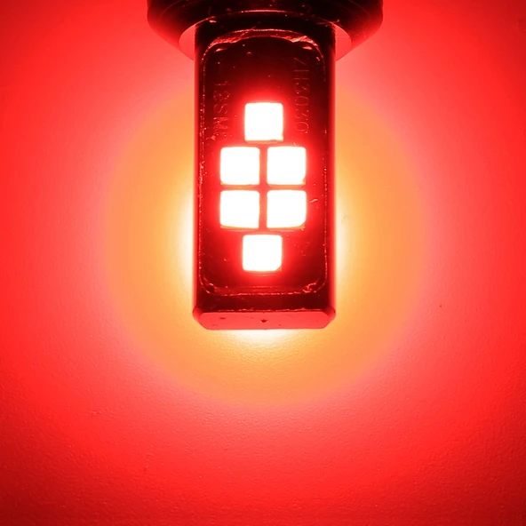 2 Adet 1157 DC9-16V 3.5W Araç Fren Lambası 12 LED SMD-ZH3030 Sabit Akım Kırmızı Işık - 6
