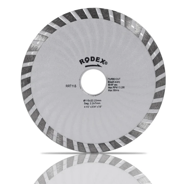 Rodex Turbo Kanallı Elmas Testere Bıçağı 115 mm - 3