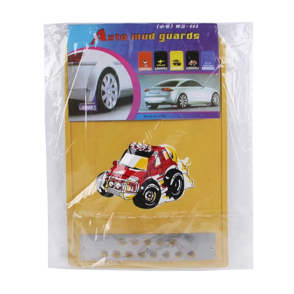 2 Parça WS-003 Premium Ağır Hizmet Silikon Çamur Paçalıkları Ön ve Arka Koruyucu Küçük Boy Sarı - 5