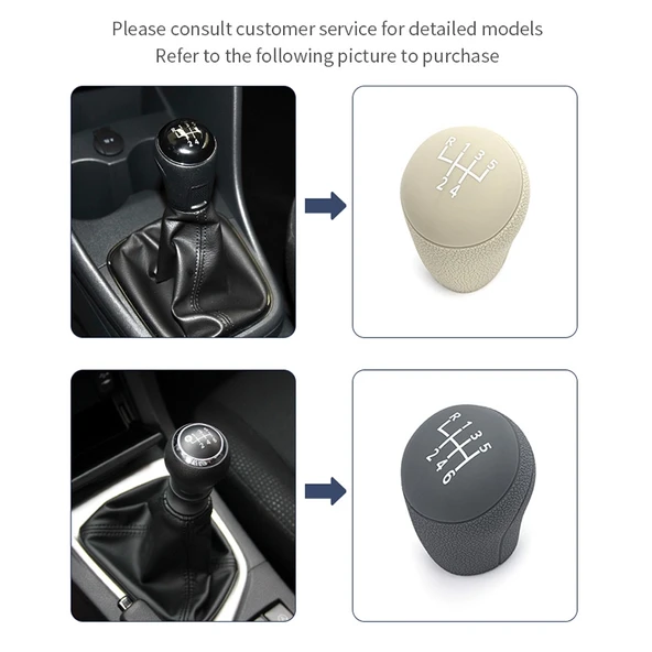 Volkswagen 5 Vites Silikon Toz Geçirmez Vites Topuzu Koruyucu Kılıf Siyah - 8